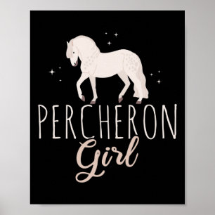 Poster Percheron Horse Girl Horses Lover Horse équitation