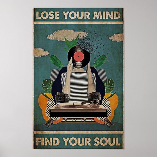 Poster Perdre votre esprit Trouver votre âme vintage (Devant)