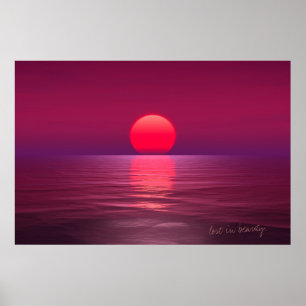 Poster perdu dans la beauté. romance au coucher du soleil