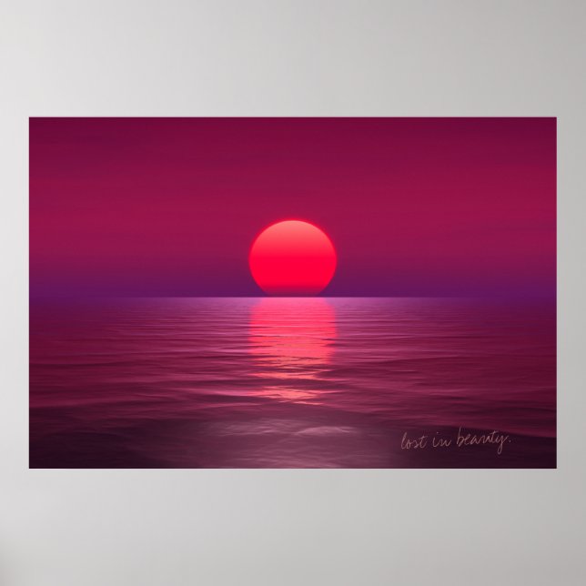 Poster perdu dans la beauté. romance au coucher du soleil (Devant)