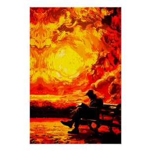 Poster Perdu dans la pensée – Réflexion surréaliste du c