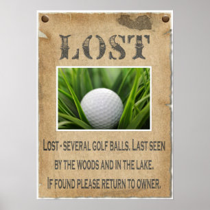 Poster PERDU - Golf Ball