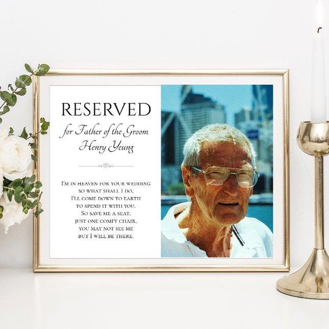 Poster Père du marié au ciel Photo Mémorial Mariage (Créateur téléchargé)