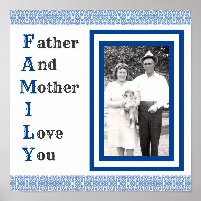 Poster Père et mère Je t'aime Photo de famille (Devant)