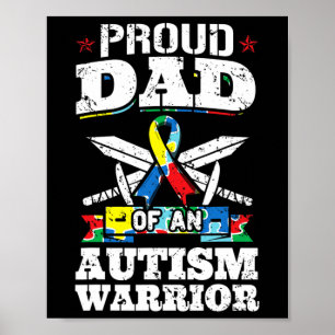 Poster Père Fière D'Un Guerrier Autiste Guerrier Autiste