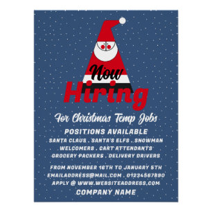 Poster Père Noël Abstraite, Recrutement Saisonnier Public