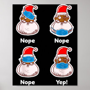 Poster Père Noël afro-américain assorti au pyjama de Noël