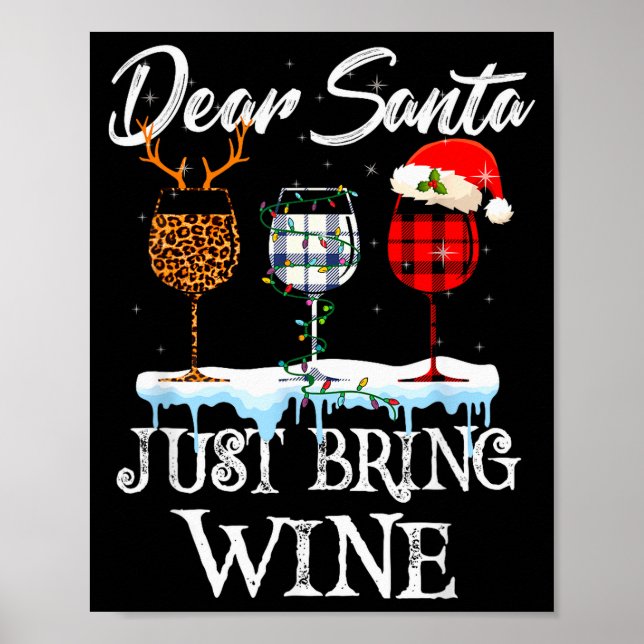Poster Père Noël apporte juste du vin Costume Pyjama de N (Devant)