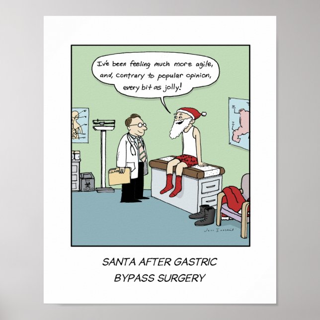 Poster Père Noël après chirurgie gastrique de contourneme (Devant)