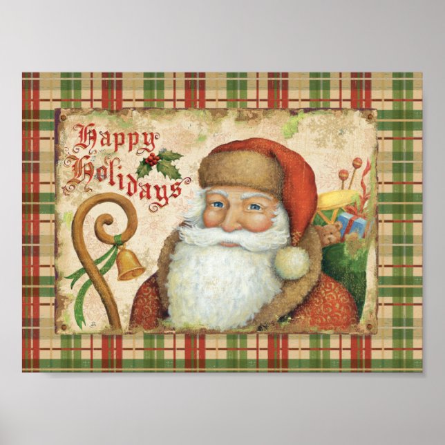 Poster Père Noël avec cadeaux (Devant)