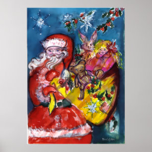 POSTER PÈRE NOËL AVEC CADEAUX