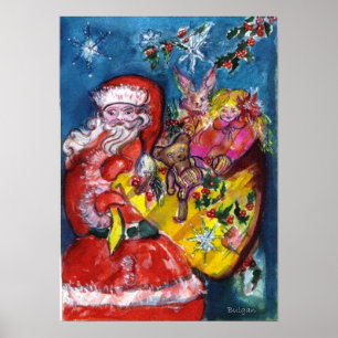 POSTER PÈRE NOËL AVEC CADEAUX