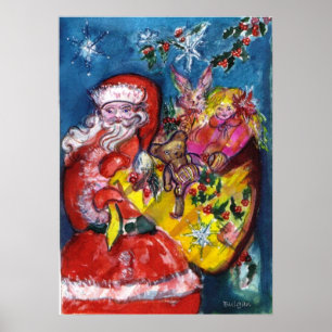 POSTER PÈRE NOËL AVEC CADEAUX