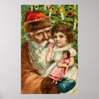 Poster Père Noël avec enfant
