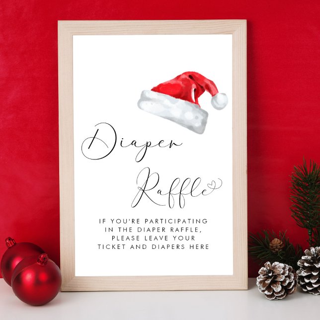 Poster Père Noël Baby Christmas Baby shower Déchets Raffl (Créateur téléchargé)