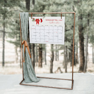 Poster Père Noël Baby shower Date d'échéance Calendrier J