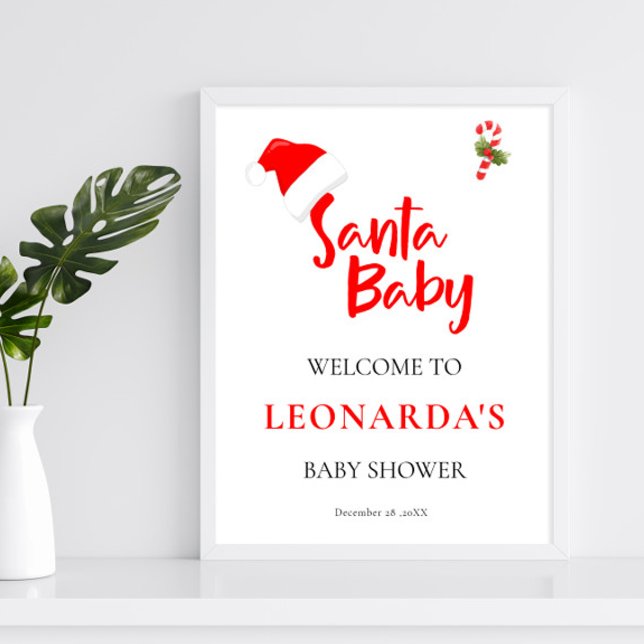 Poster Père Noël Baby Winter Baby shower Bienvenue (Créateur téléchargé)