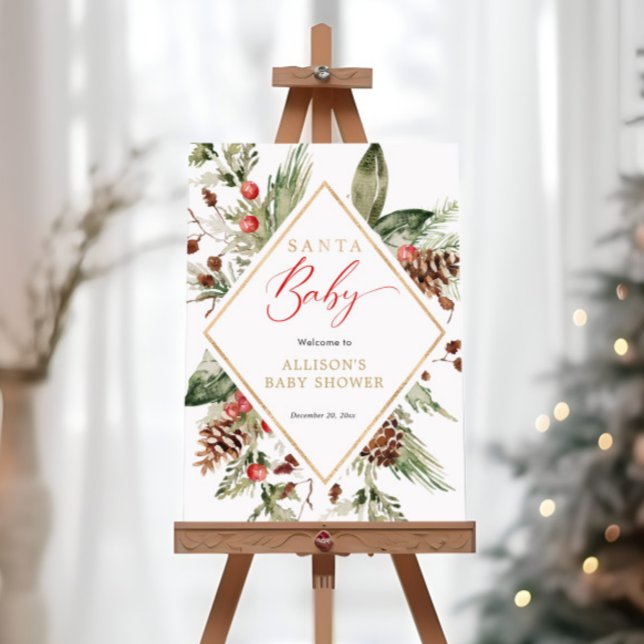 Poster Père Noël Baby Winter Baby shower Panneau de bienv (Créateur téléchargé)