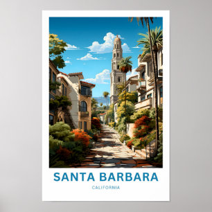 Poster Père Noël Barbara California Travel Print