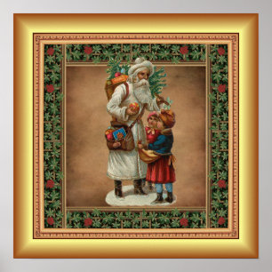Poster Père Noël, Cadeaux de Noël, Arrière