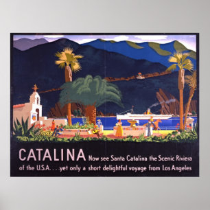 Poster Père Noël Catalina Island 1935