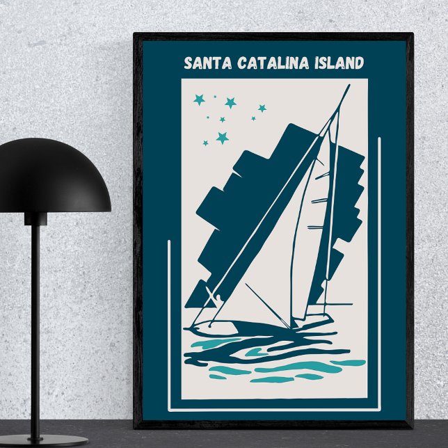 Poster Père Noël Catalina Island California - Voile Vinta (Créateur téléchargé)