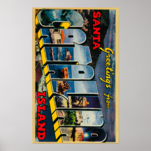 Poster Père Noël Catalina Island, Californie