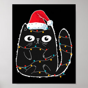 Poster Père Noël Chat Noir Tangé Dans L'Amoureux des chat