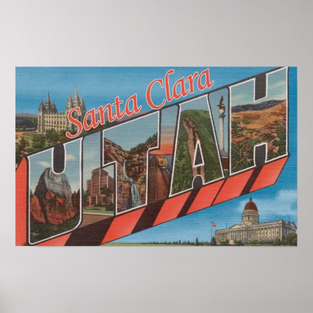 Poster Père Noël Clara, Utah - Scènes de grandes lettres (Devant)