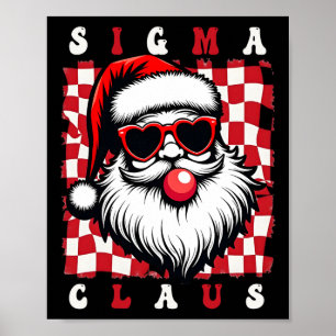 Poster Père Noël cool Rizz Joyeux Rizzmas Blagues Sigma N