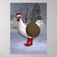 Père Noël coq blanc