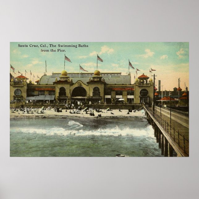 Poster Père Noël Cruz, Ca. Bains de natation 1910 (Devant)