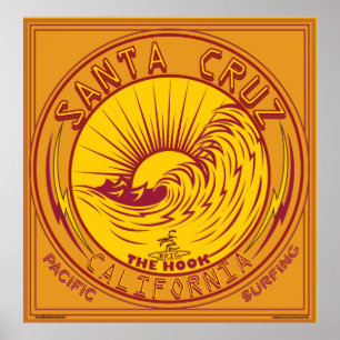 Poster Père Noël Cruz California Surf