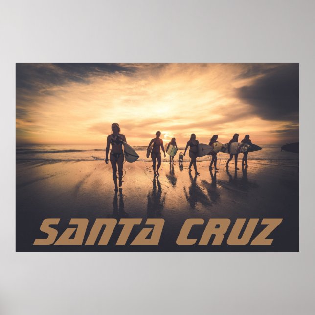 Poster Père Noël Cruz California Surfer (Devant)