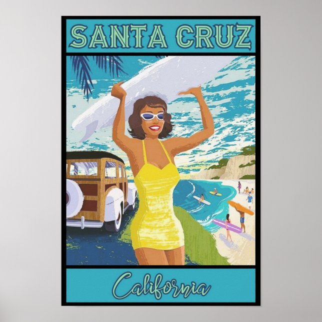 Poster Père Noël Cruz California Travel (Devant)