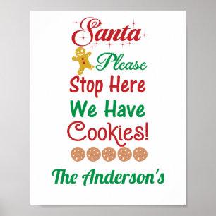 Poster Père Noël de Noël Nous avons des biscuits Rouge Ve