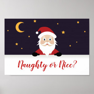 Poster Père Noël demandant vilain ou gentil