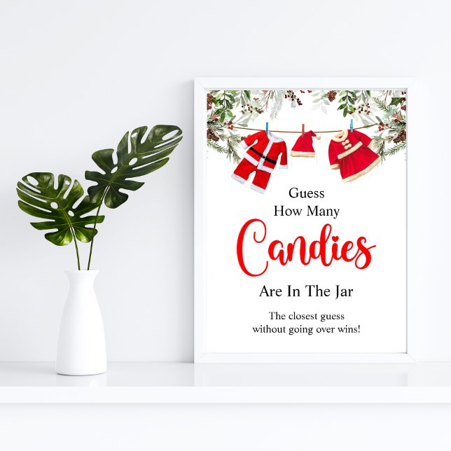 Poster Père Noël Devine Combien De Candies Jeu Signe (Créateur téléchargé)