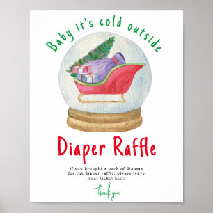 Poster Père Noël - Diaper Raffle jeu