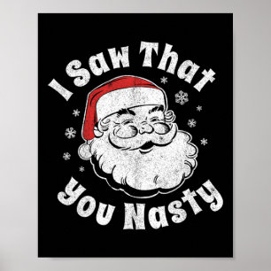 Poster Père Noël drôle de Noël J'ai vu que vous êtes méch