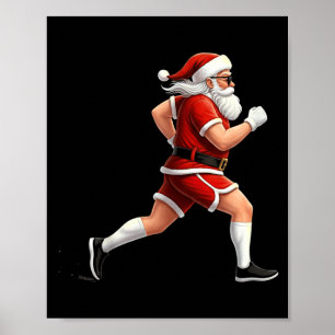 Poster Père Noël en course Graphique Coureur de Noël Mara