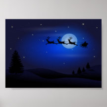 Père Noël En Drapeau Sur La Lune