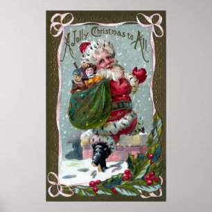 Poster Père Noël Entre Dans Chimney
