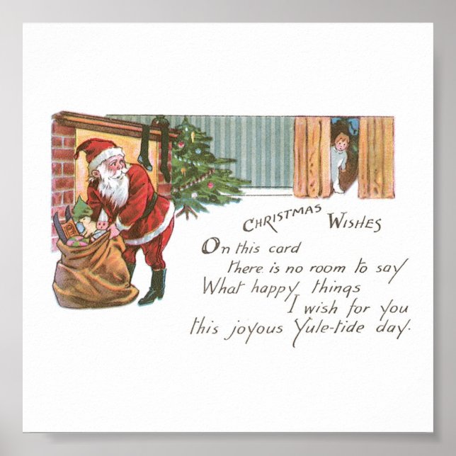 Poster Père Noël et le petit garçon qui devrait dormir (Devant)