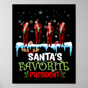 Poster Père Noël Favori Président Père Noël Trump Danser 