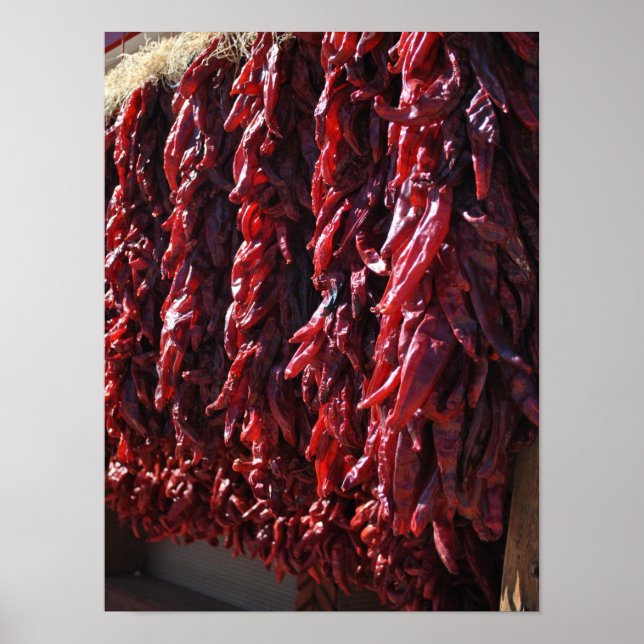 Poster Père Noël Fe Red Chili Ristras Nouveau-Mexique (Devant)