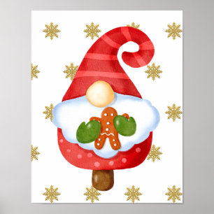 Poster Père Noël Gnome