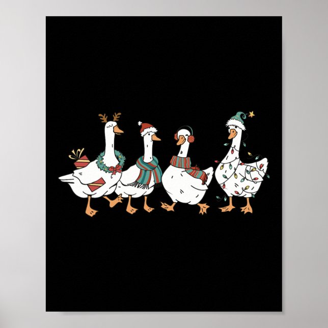 Poster Père Noël Goose Sur Loose Joyeux Goosemas Noël (Devant)