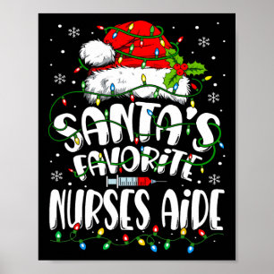 Poster Père Noël Infirmières favorites Aide Infirmière de