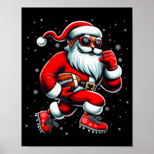 Poster Père Noël jouant au football hommes garçons Noël f